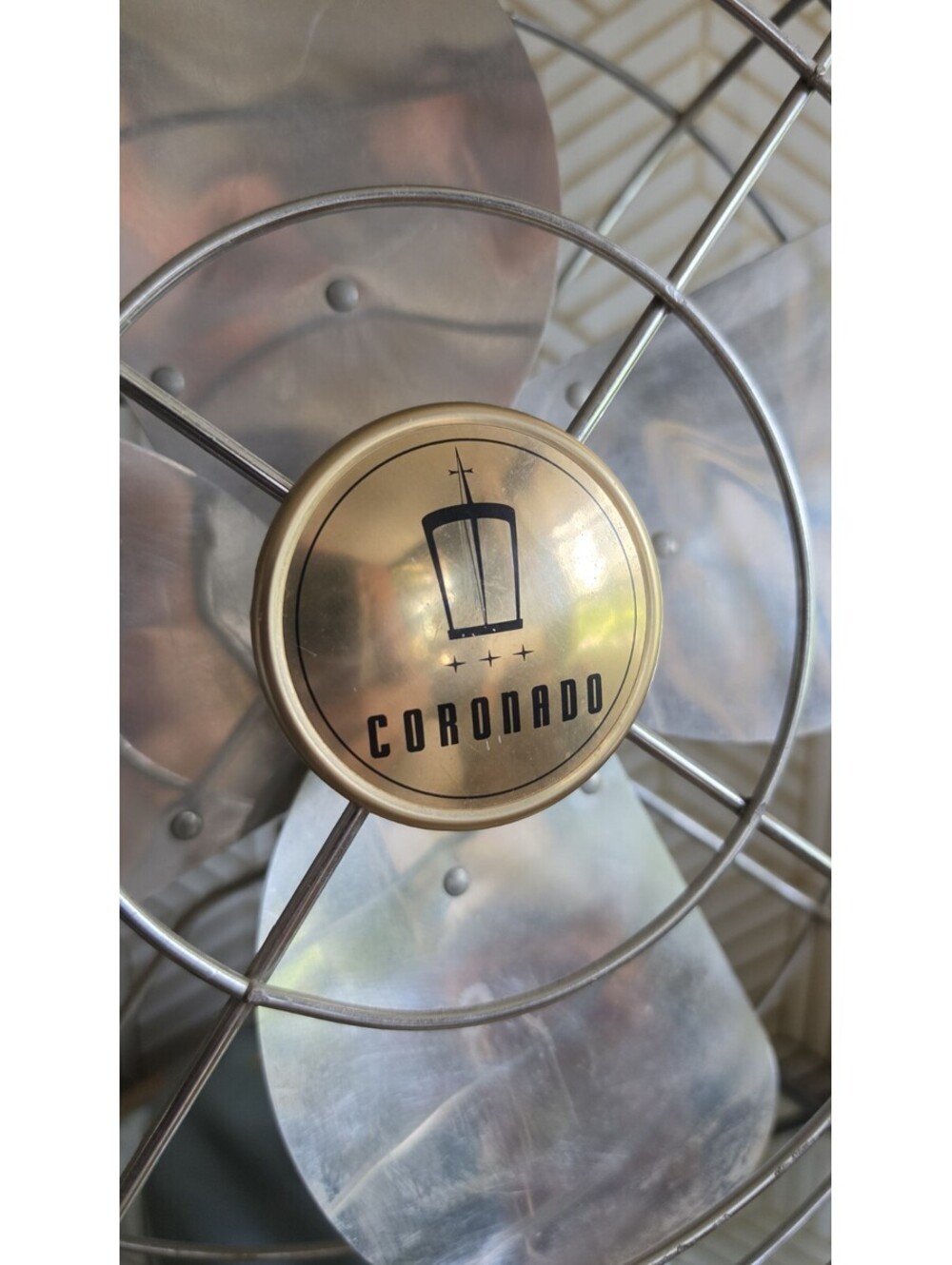Vintage Blue Coronado Electric Oscillating Fan 12" Aluminum Blades Model 44-1004 - Picture 7 of 13